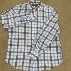 Bonobos Men’s XL Standard Fit‎ Blue Plaid Long Sleeve Button Down